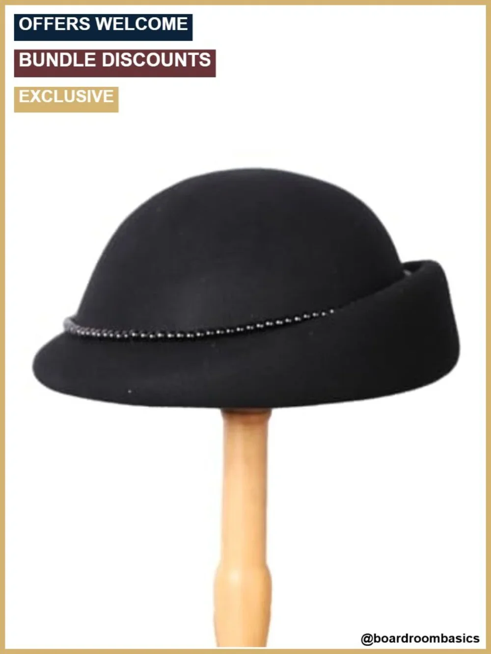 Women Wool Beret Vintage French Hat with Pearl Beads Adjustable Party Cap